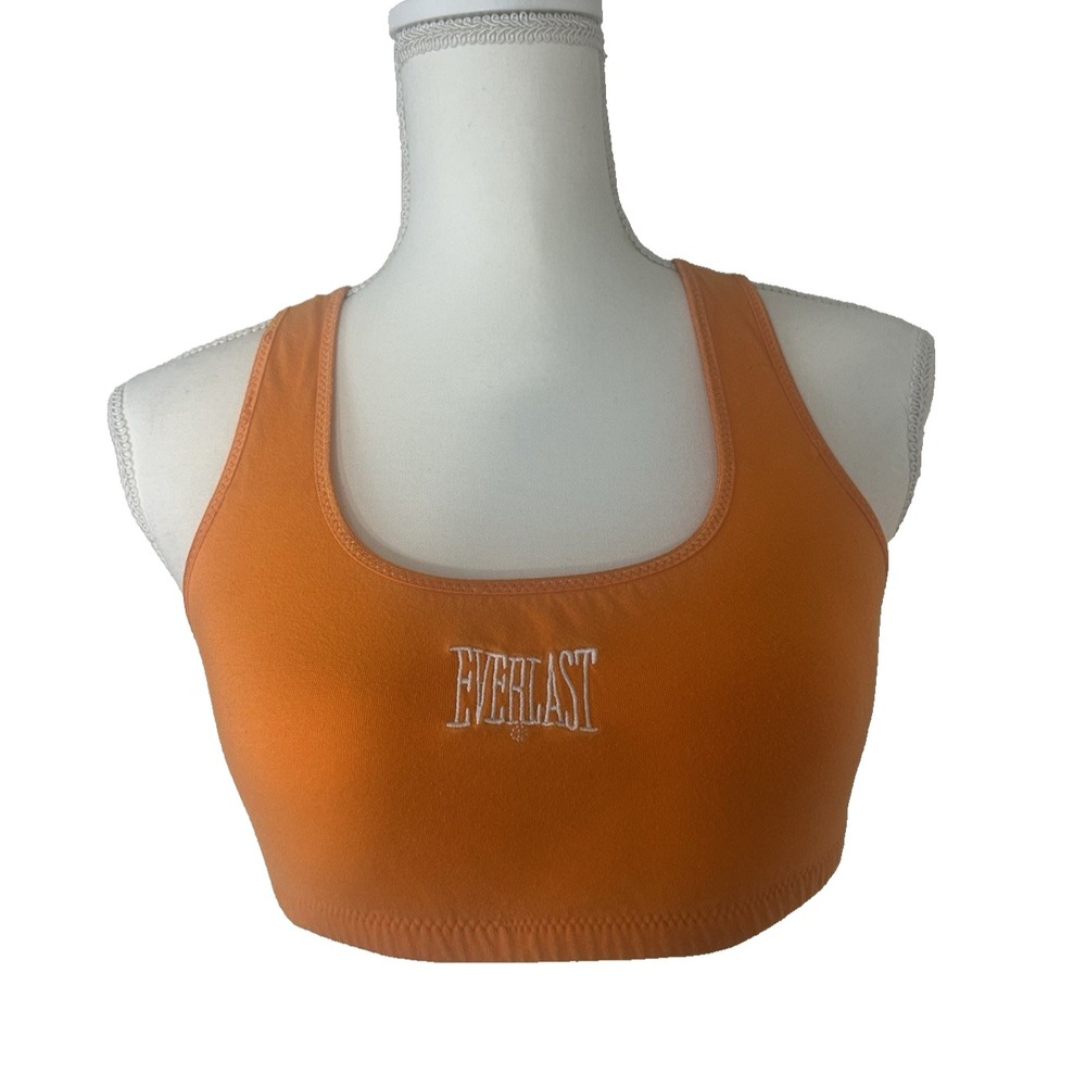 EVERLAST ORANGE WOMENS Sz 34 RACERBACK SPORTS BRA  ATHLETIC GYM YOGA PICKLEBALL